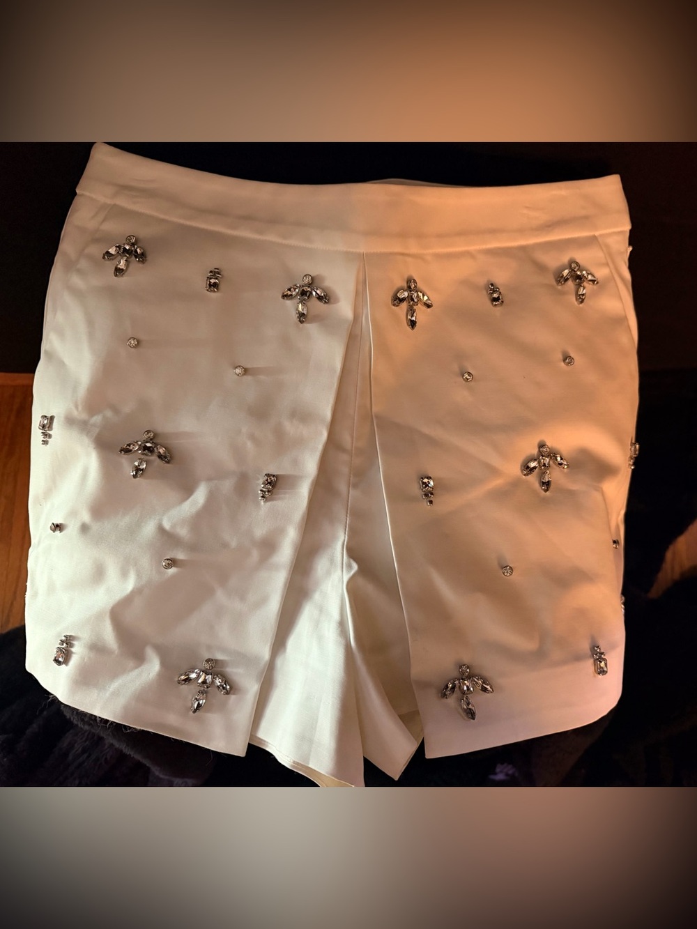 Women’s Crystal embellished Michael Kors white skort